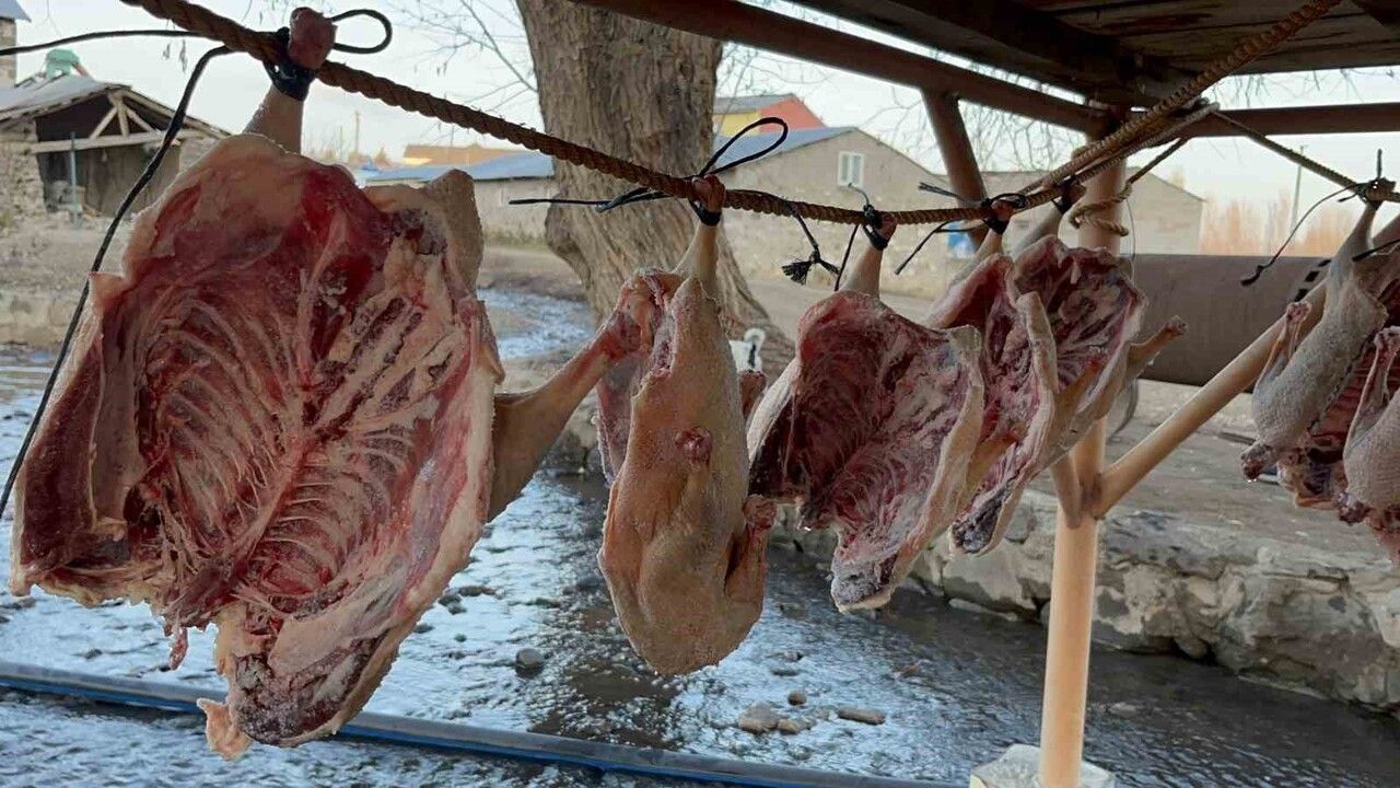 Kars'ta geleneksel yöntemle kaz kurutma başladı — Kış sofralarının vazgeçilmezi hazırlanıyor