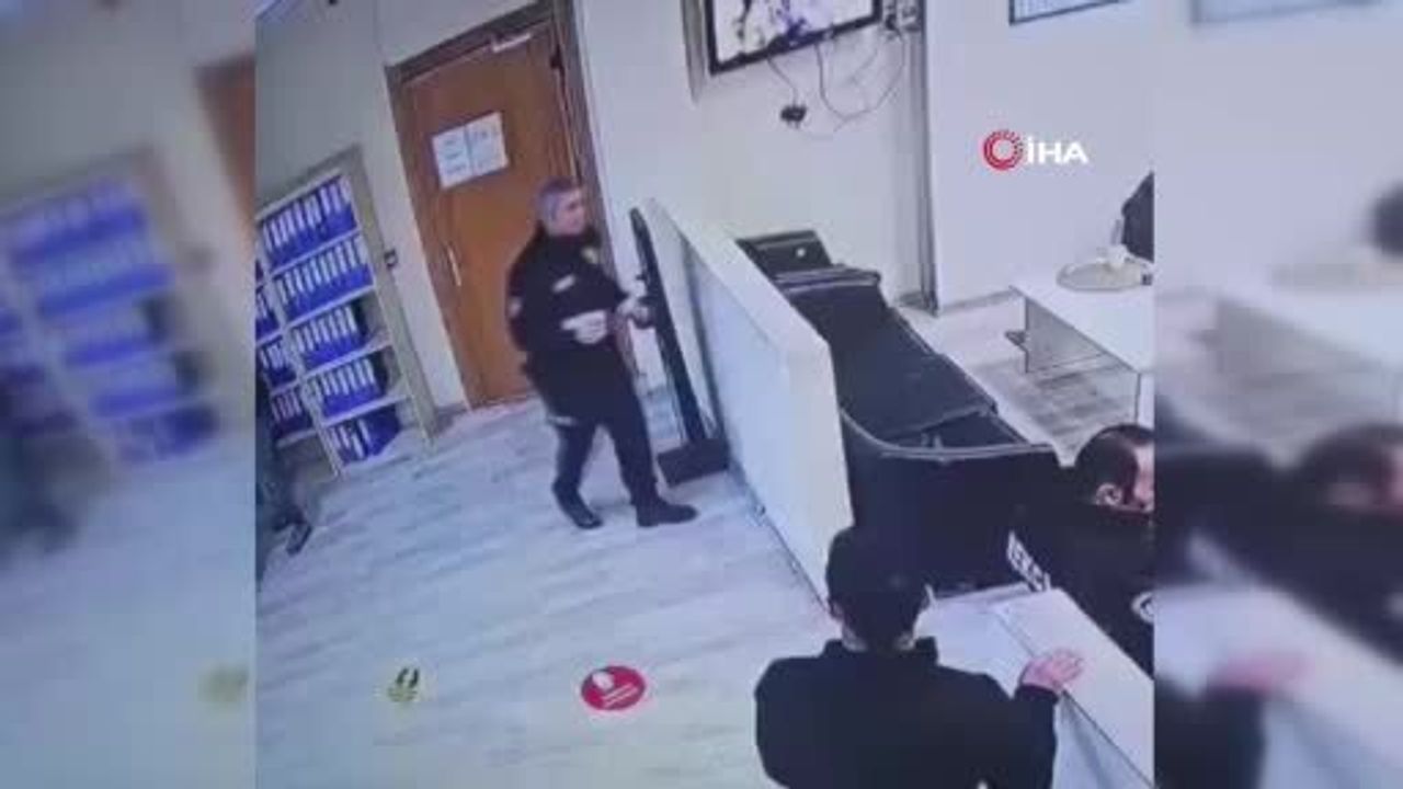 Kartal polis merkezinde müracaatçı kılığındaki kişi bekçinin silahını almaya çalıştı
