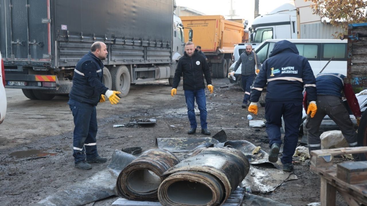 Kartepe sanayi bölgesinde 125 ton moloz ve atık toplandı; denetimler artırılacak