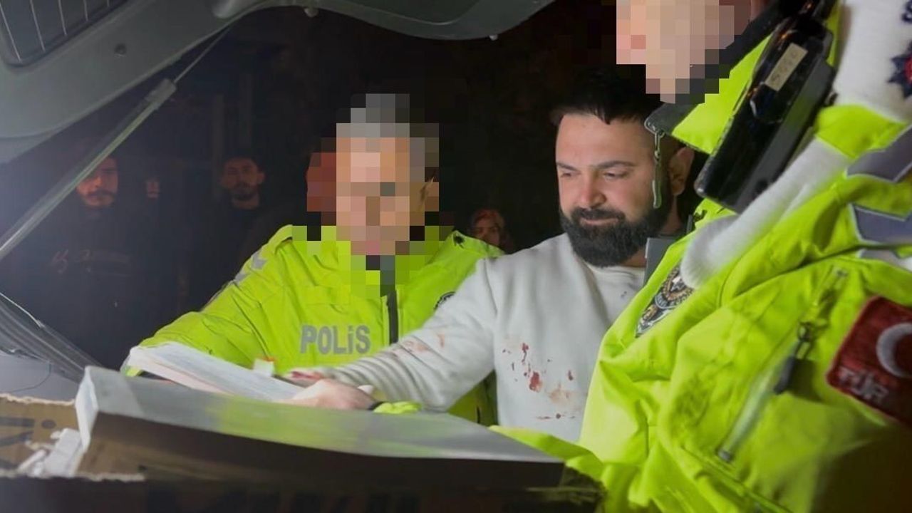 Kayseri'de direğe çarpan sürücü polise tehdit etti; 66 bin 78 TL ceza