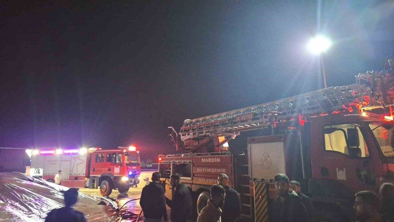 Mardin’de mısır kurutma tesisinde çıkan yangın itfaiye tarafından söndürüldü