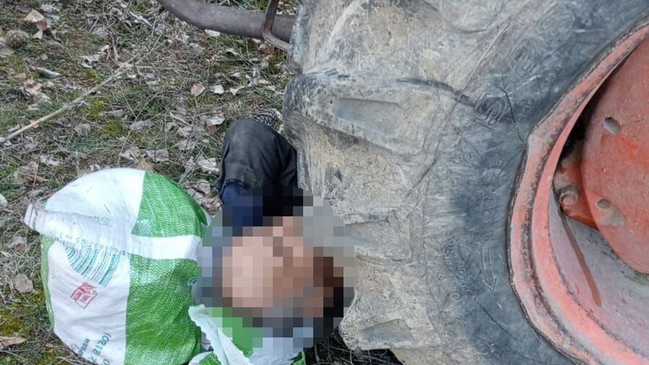 Mudurnu'da kontrol etmek için indiği traktörün altında kalan 70 yaşındaki sürücü yaralandı