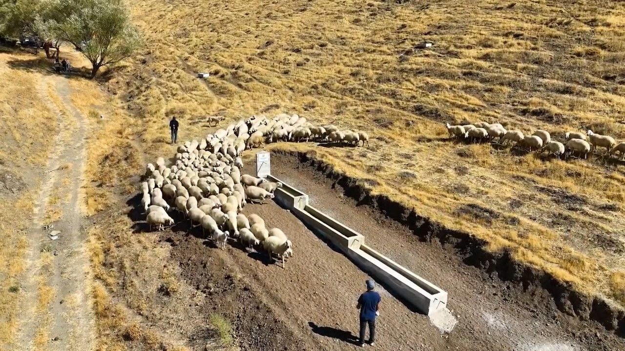 Niğde'de Beyağıl köyünde 17 bin dönümlük merada yeni hayvan içme suyu alanları oluşturuldu