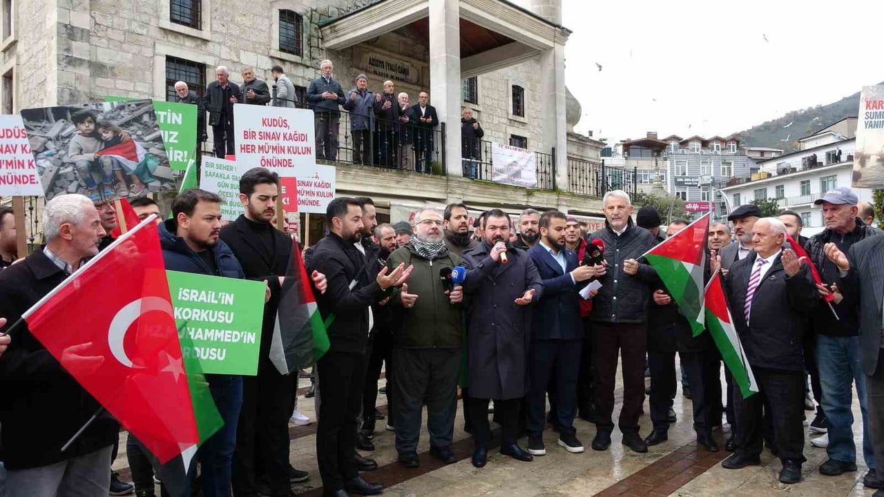 Ordu'da STK'lar Gazze için toplandı: Aziziye Camii'nde basın açıklaması ve duyarlılık çağrısı