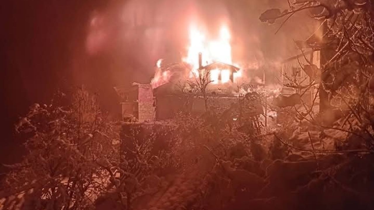 Rize Hemşin'de gece çıkan yangında 3 ev kullanılamaz hale geldi