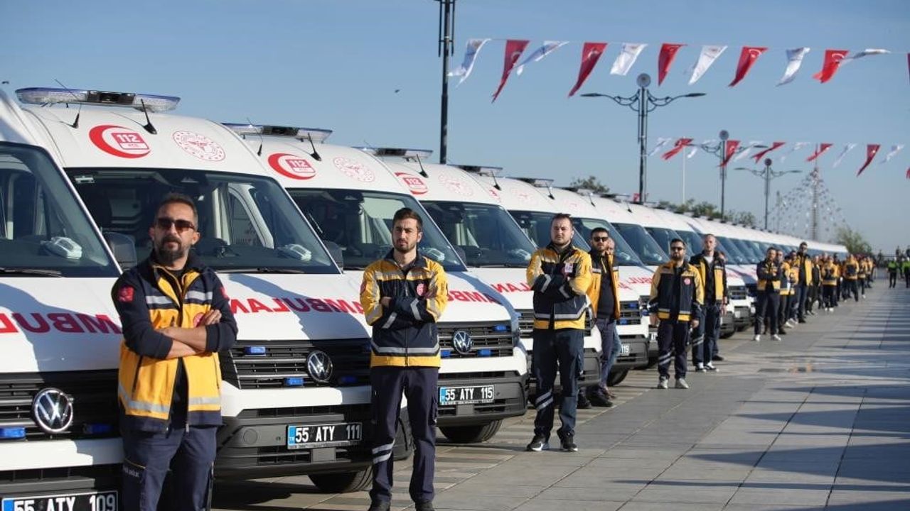 Samsun 112 ekipleri 2025'te 141 bin vakaya müdahale etti; ambulanslar 4 milyon km yol yaptı