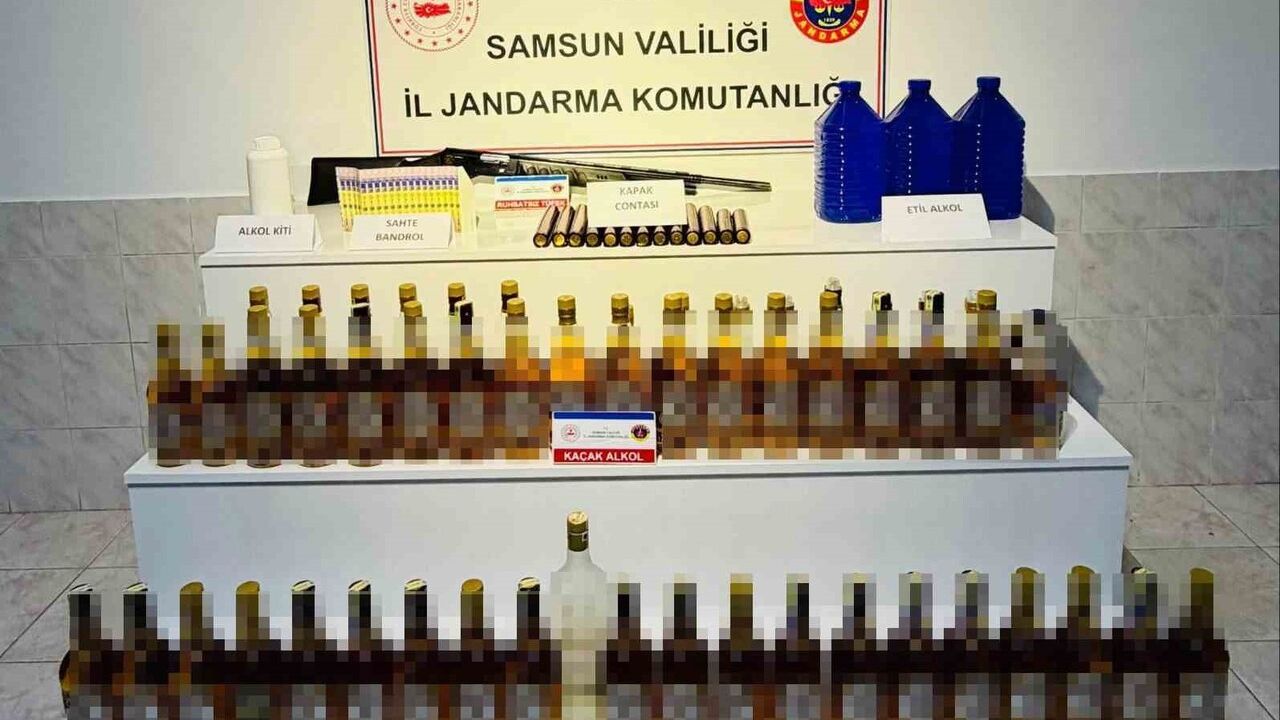 Samsun Bafra'da yılbaşı öncesi sahte içki operasyonu