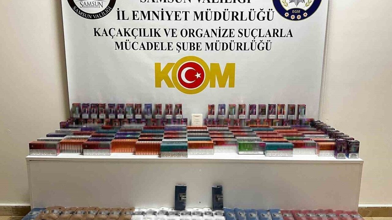 Samsun'da kaçak tütün ve elektronik sigara operasyonu: Çok sayıda ürün ele geçirildi