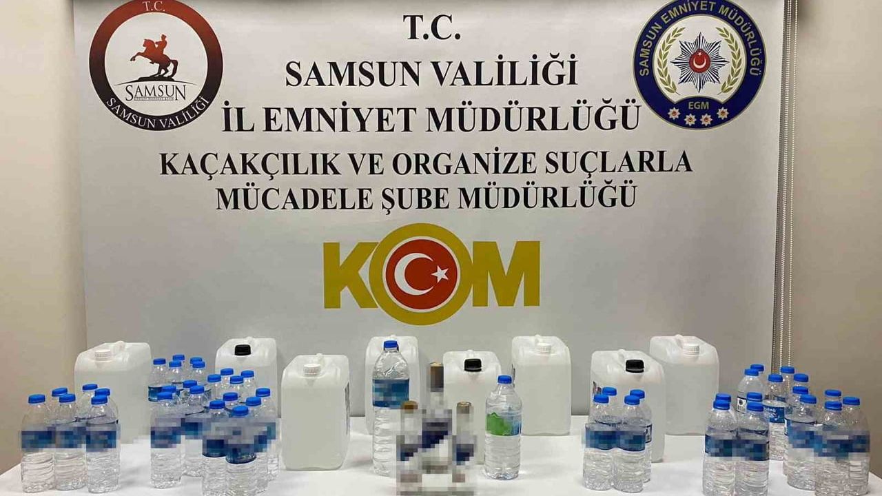 Samsun'da yılbaşı denetimlerinde 47 şişe sahte içki ve 40 litre etil alkol ele geçirildi