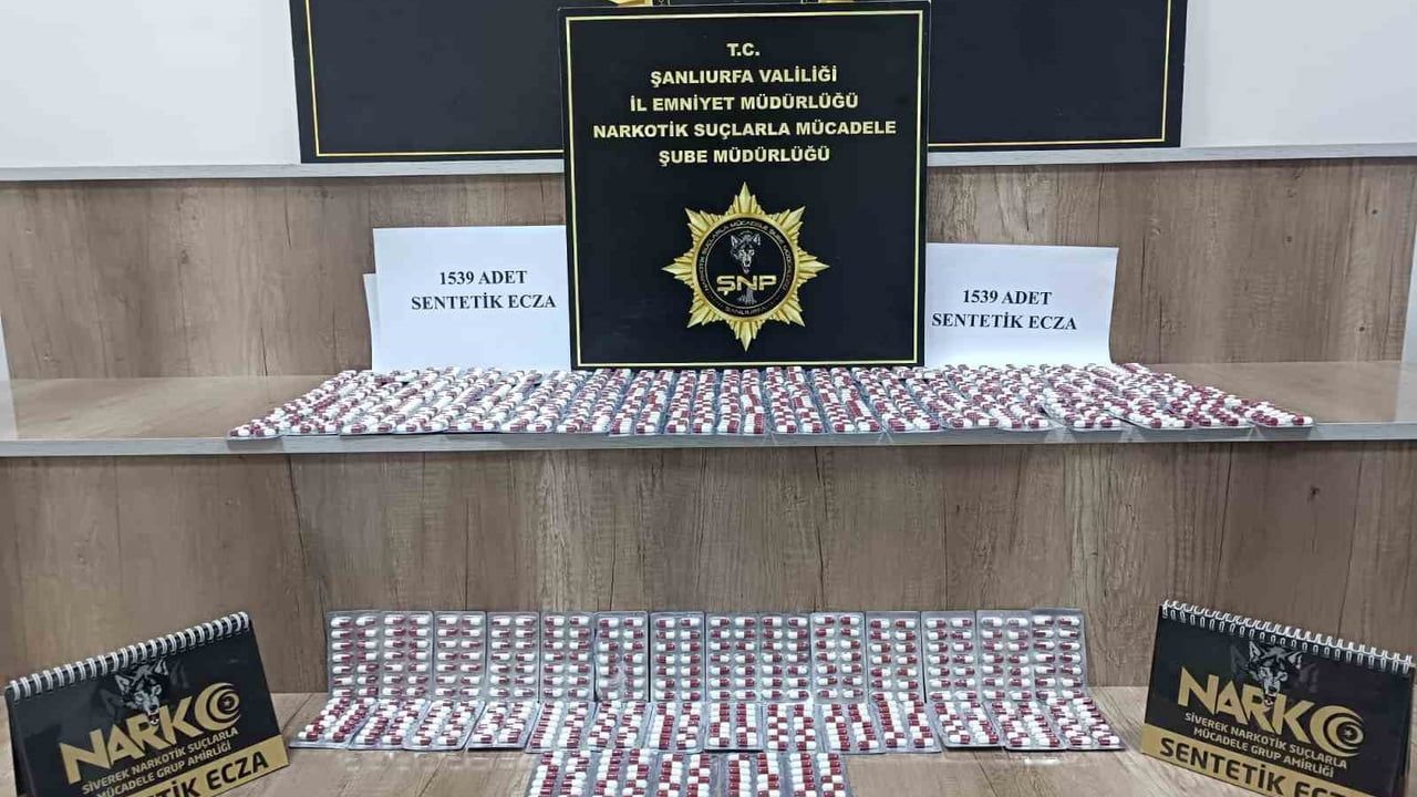 Şanlıurfa'da polis operasyonu: 1.539 uyuşturucu hap ele geçirildi, 2 gözaltı