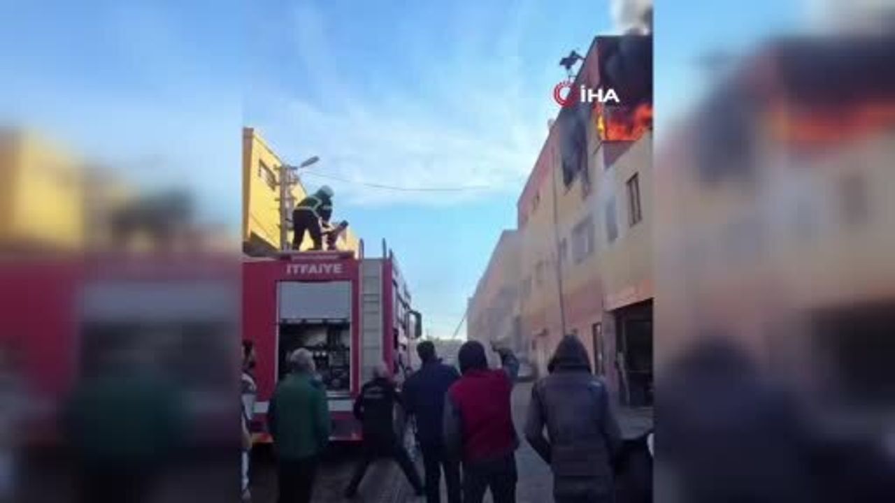 Şanlıurfa Eyyübiye'de halı yıkama atölyesinde yangın, itfaiye müdahale etti