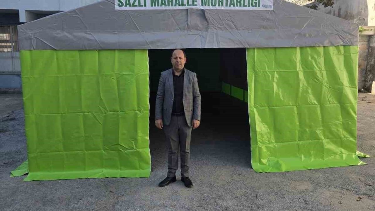 Sazlı Mahallesi'ne hayırsever desteğiyle taziye çadırı