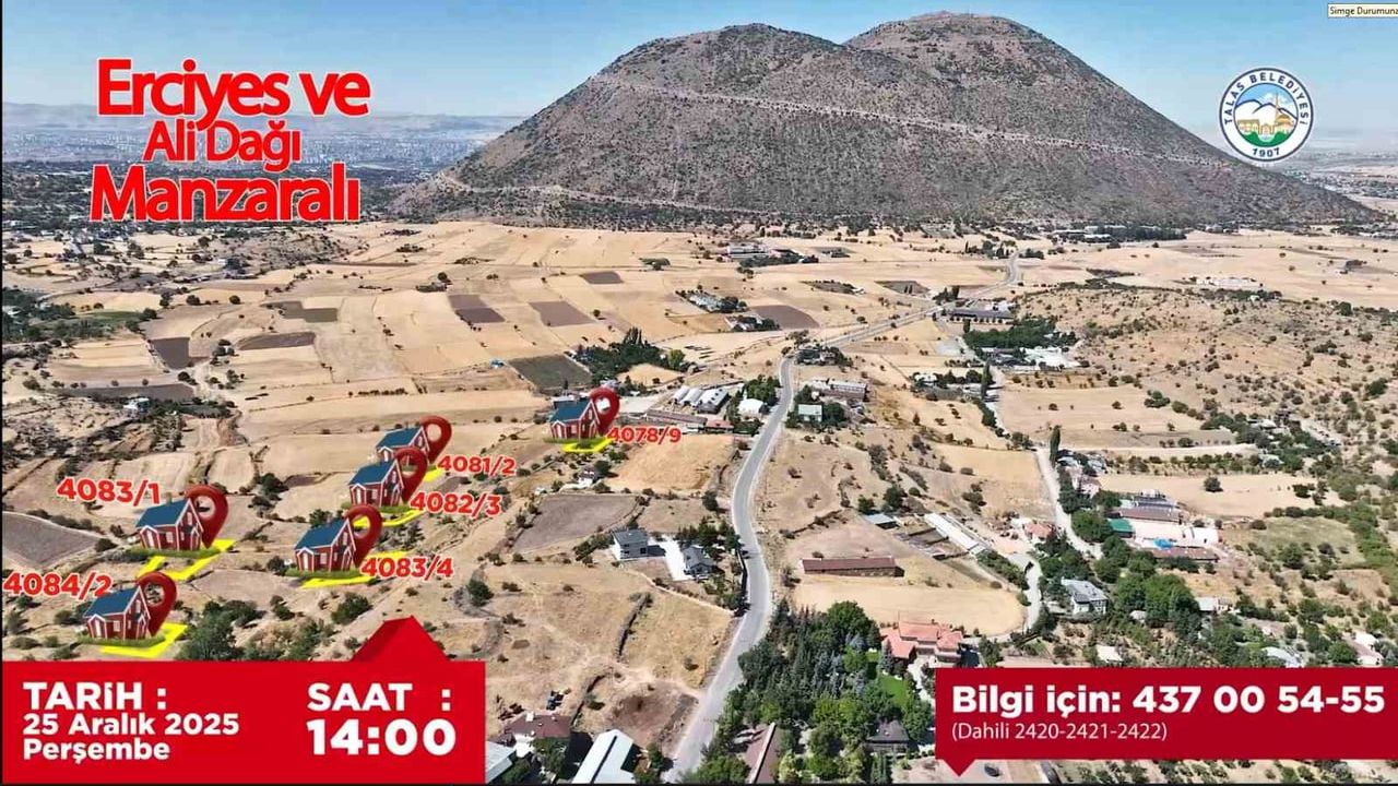 Talas Belediyesi 20 Prestijli Villa Parselini 25 Aralık 2025'te İhaleye Çıkarıyor