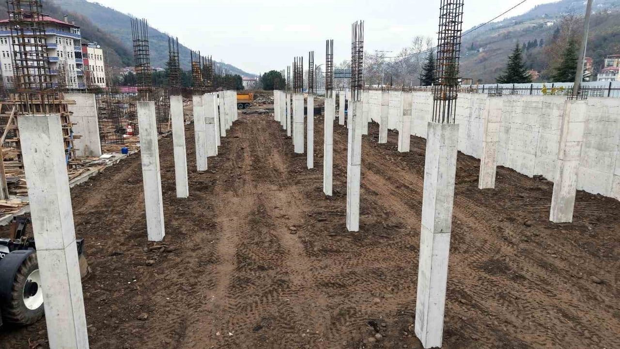 Trabzon Çağlayan Kentsel Dönüşümünde 1. Etap 1. Kısım İnşaatları Hızla İlerliyor