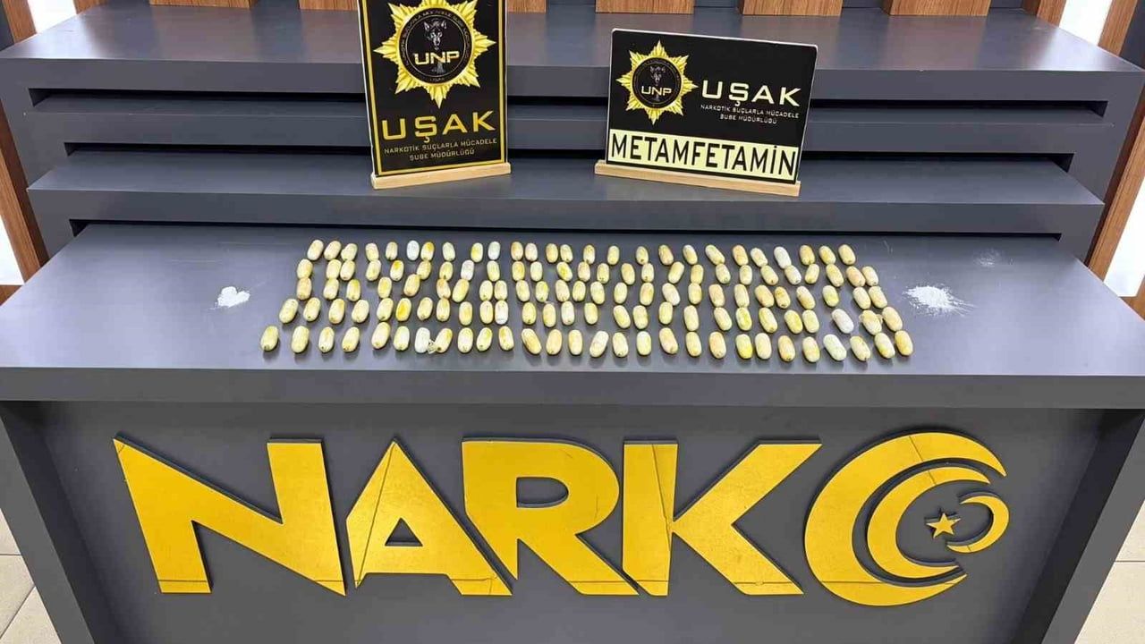 Uşak'ta midesinden 1 kilo 116 gram metamfetamin çıkarılan şüpheli tutuklandı