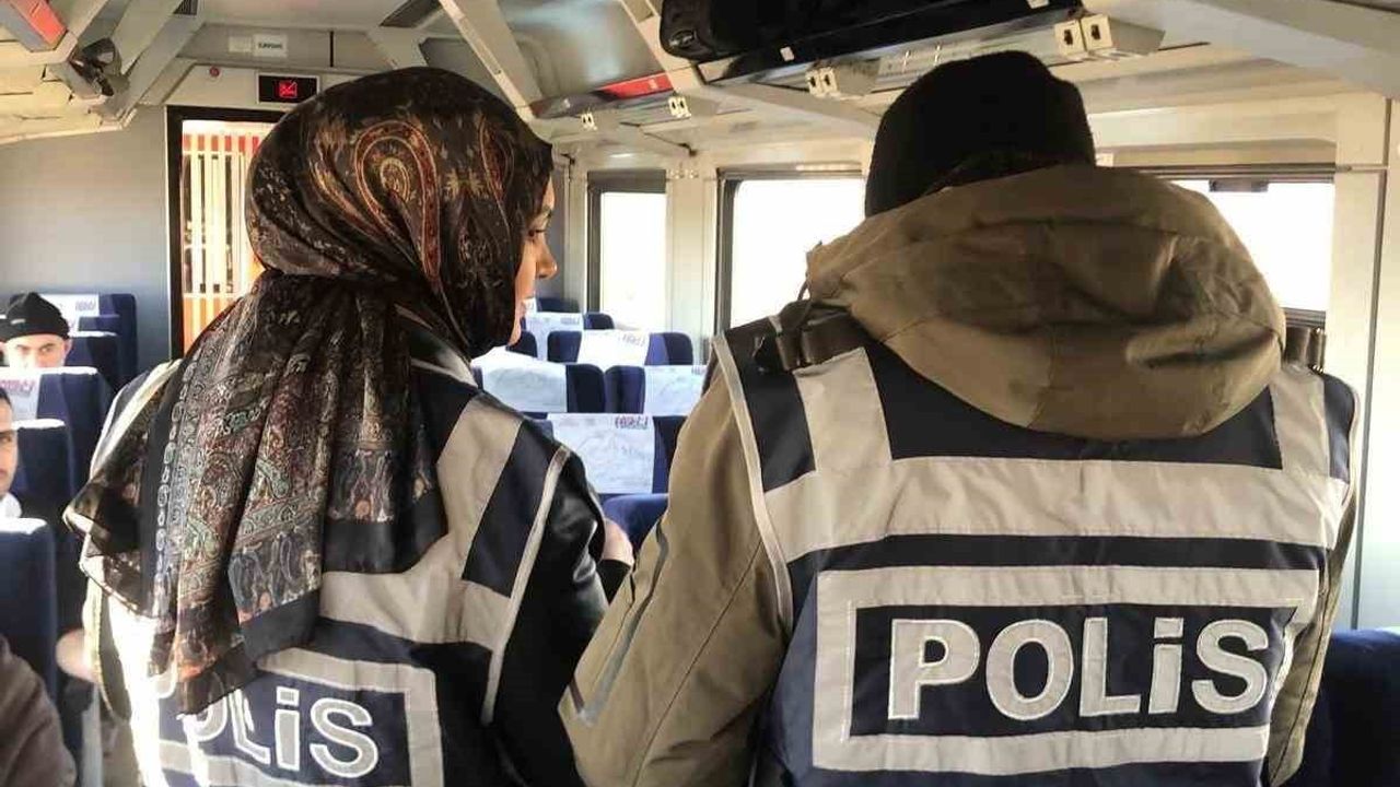 Yerköy'de Güney Ekspres'te polis denetimi: 87 yolcuda kimlik ve güvenlik sorgulaması yapıldı
