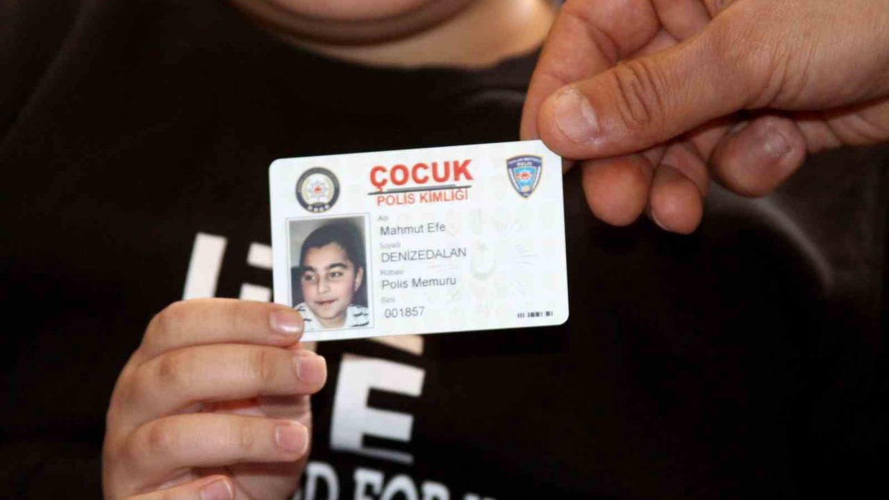 Adana’da evde eğitim gören öğrencinin polis olma hayali bir günlük görevle gerçekleşti