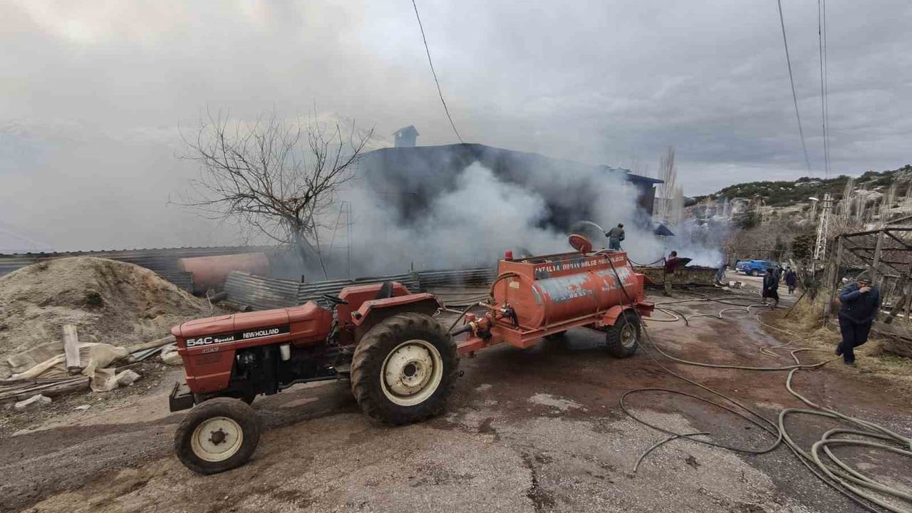 Antalya Gündoğmuş'ta ev yangını: 3 büyükbaş telef oldu, 1 kişi dumandan etkilendi