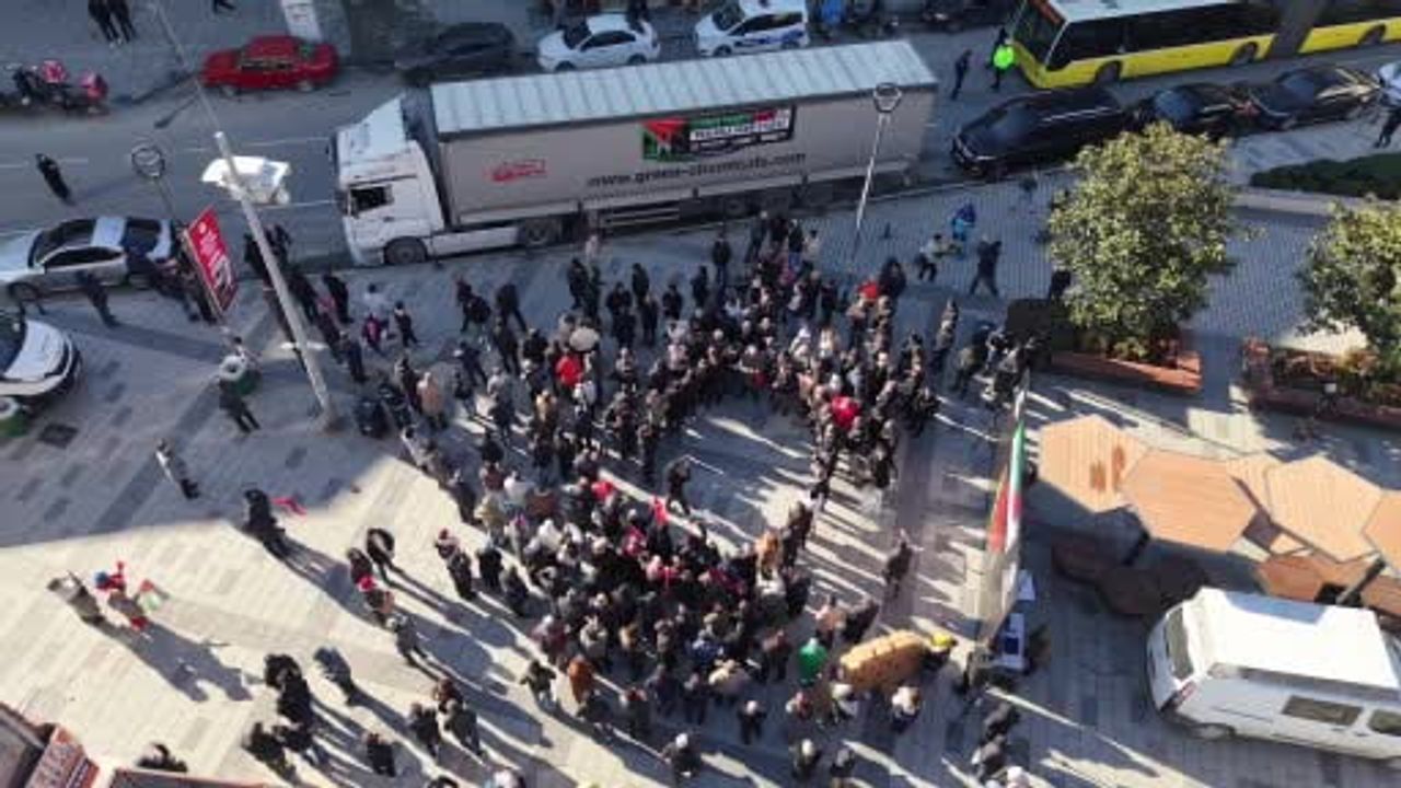 Arnavutköy’den Gazze’ye 1.600 Gıda Kolili Yardım Tırı Dualarla Uğurlandı