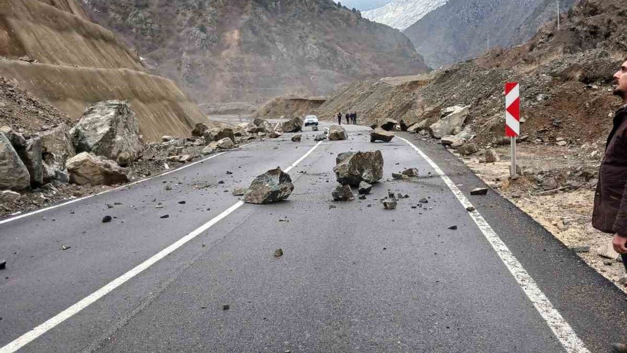 Artvin-Şavşat Karayolu'nda Heyelan: Sürücü Dikkati Olası Kazayı Engelledi