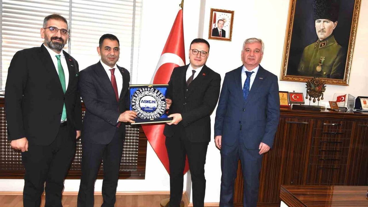 ASKON Erzurum Şubesi'nden Yakutiye Kaymakamı Tuncay Kaldırım'a nezaket ziyareti