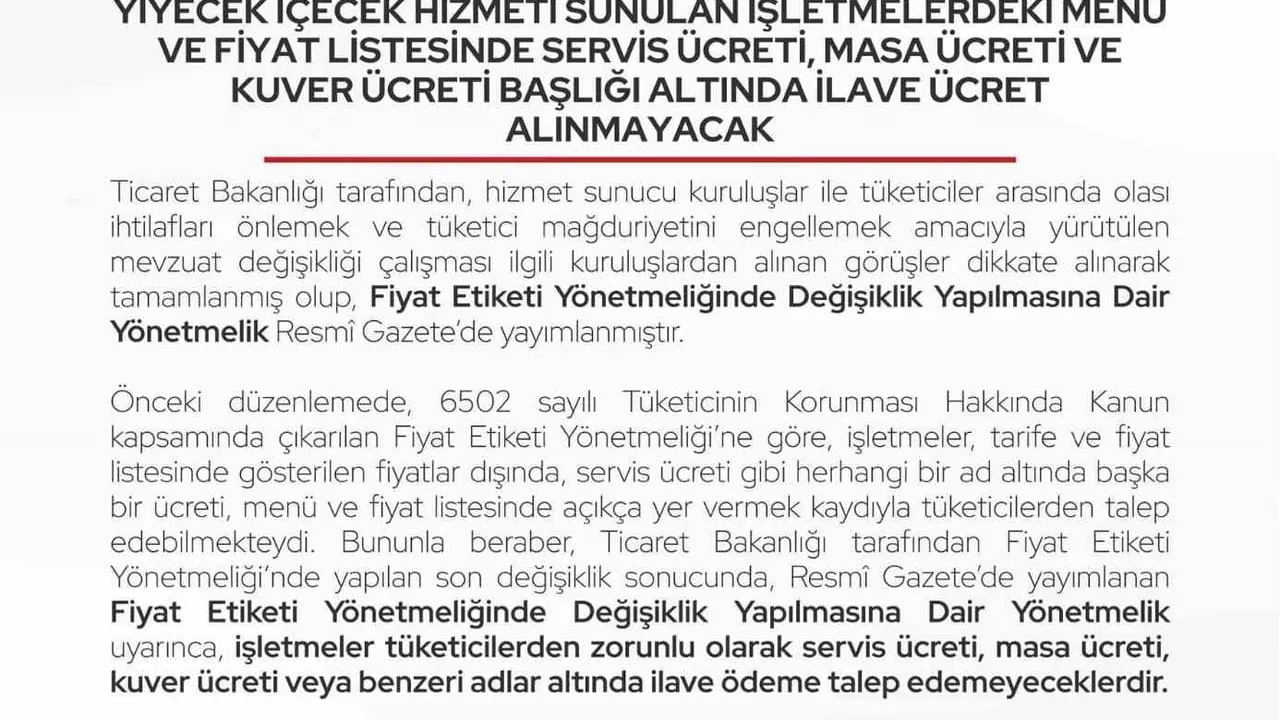 Bartın Valiliği: Restoran ve kafelerde zorunlu ilave ücret alınamayacak