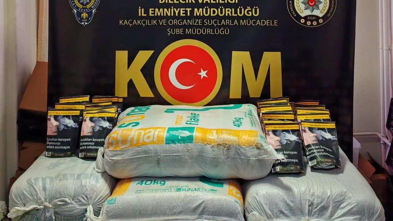 Bilecik'te 123 kilogram kaçak tütün ele geçirildi