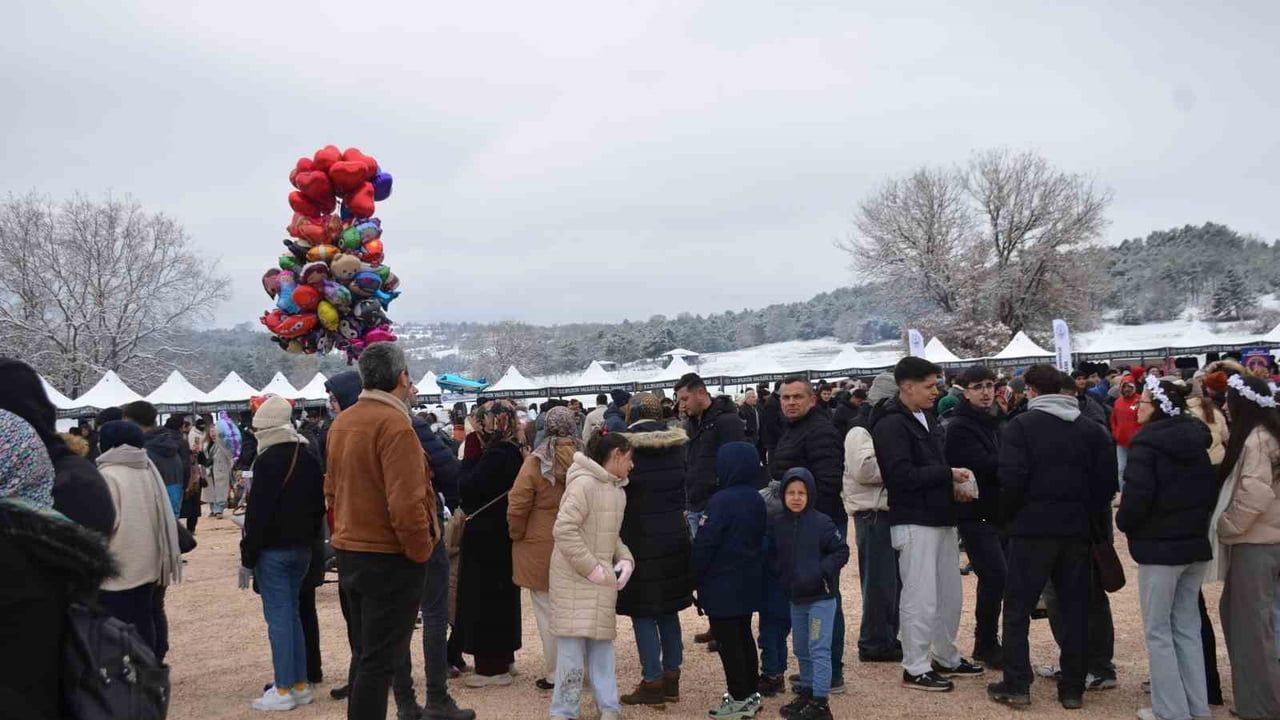 Bilecik'te Gölpark Kış Festivali'nde 2 ton 11 kilogram hamsi dağıtıldı