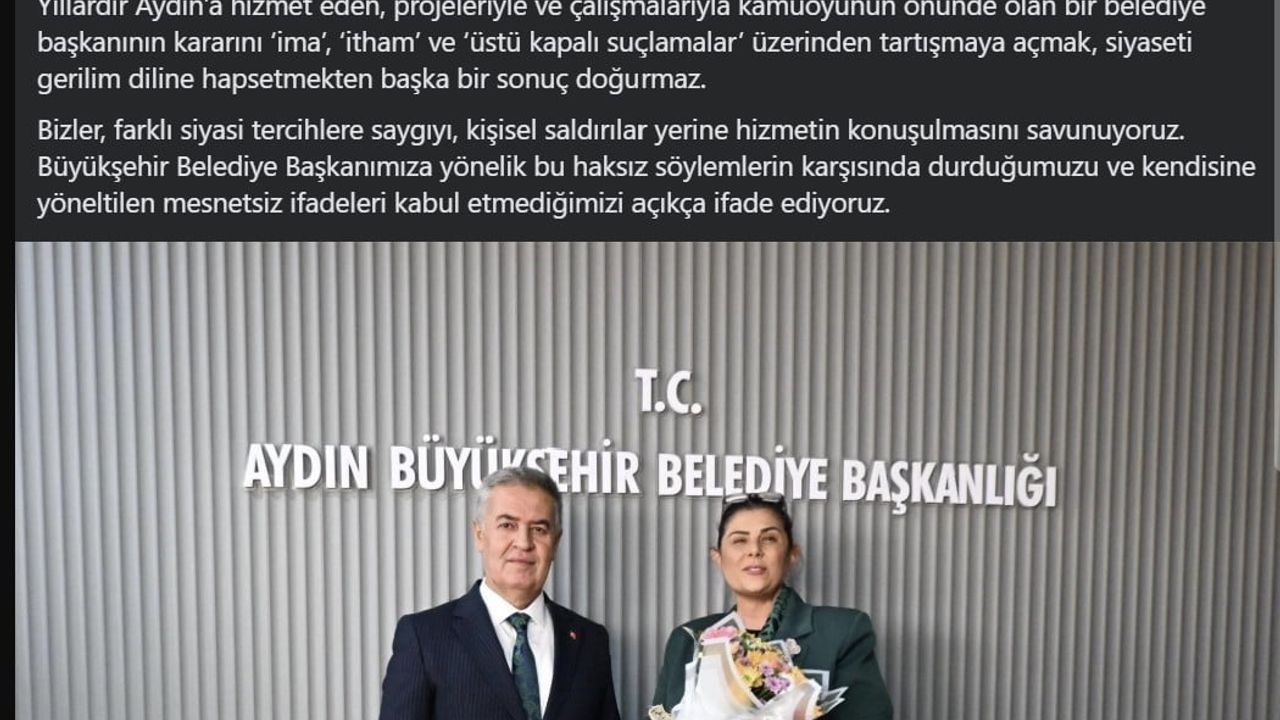Buharkent Belediye Başkanı Mehmet Erol'dan Özlem Çerçioğlu'na destek, Özgür Özel'in sözleri kınandı