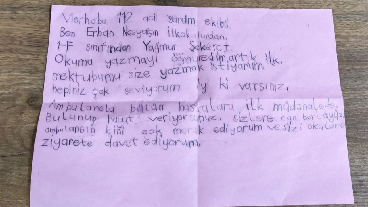 Bursa'da 1. sınıf öğrencisi Yağmur'un ambulans isteği 112 ekiplerince karşılandı