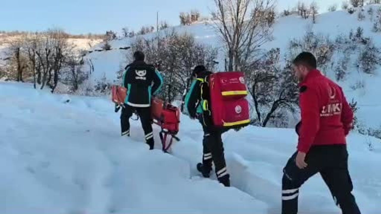Diyarbakır’da UMKE ve jandarma 1,5 kilometre yürüyerek hastaya ulaştı