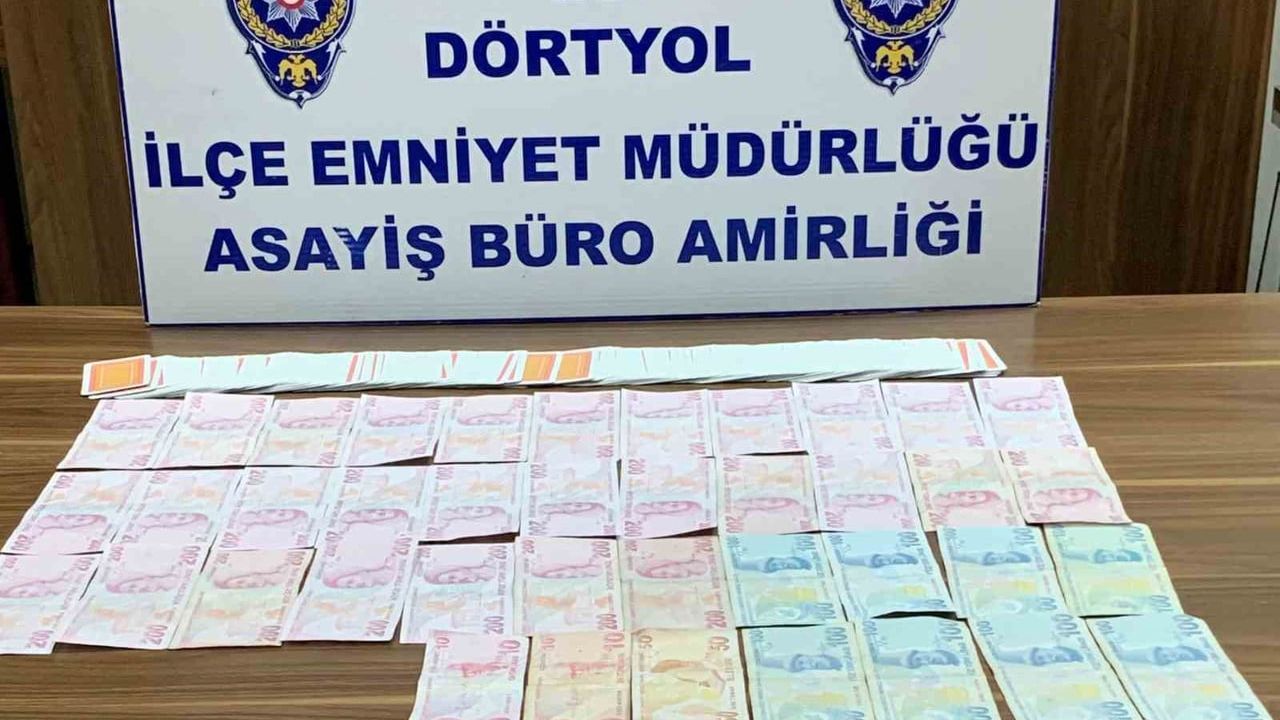 Dörtyol'da kumar operasyonu: 6 kişiye 69 bin 624 TL idari para cezasi