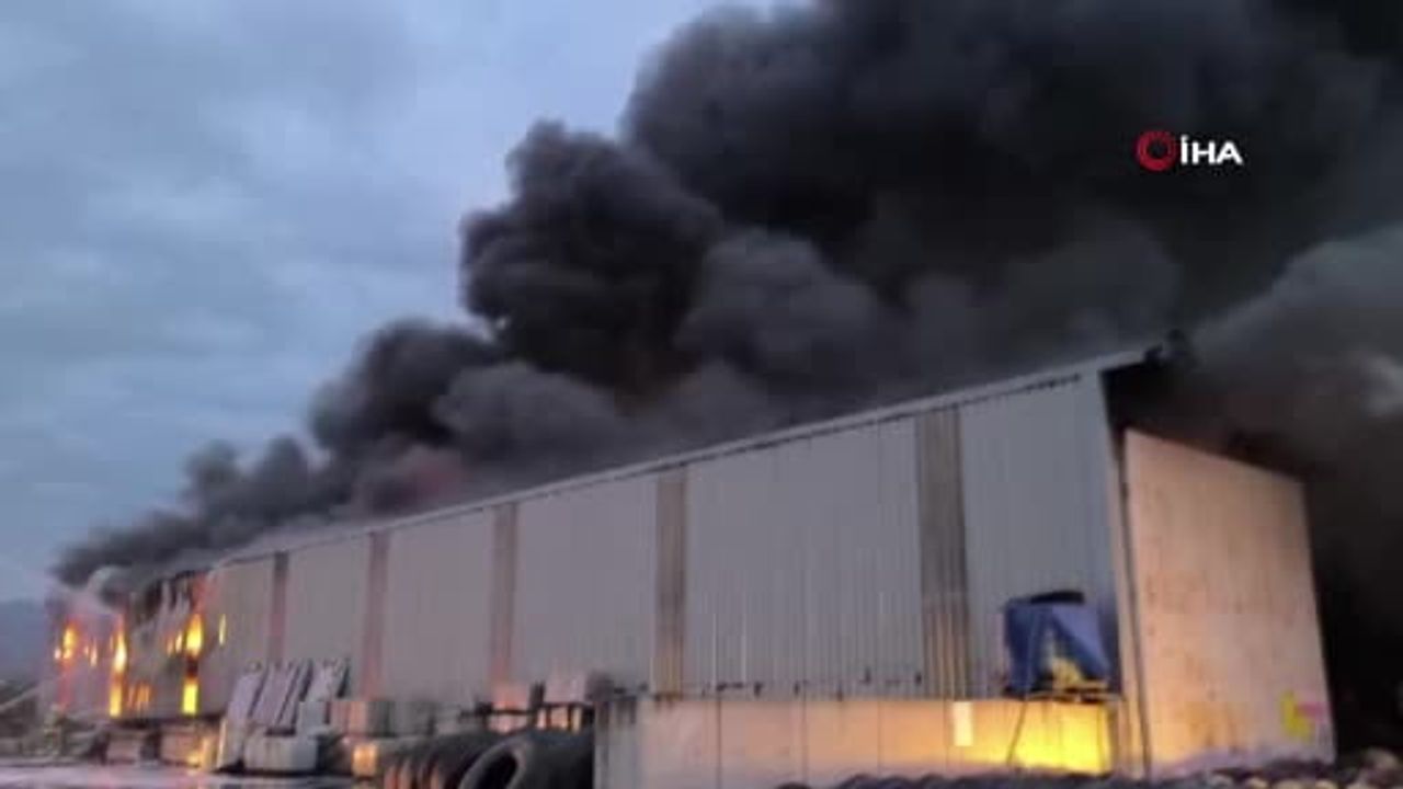 Dörtyol'da ULTRANS'a ait lastik deposunda yangın — itfaiye müdahalesi sürüyor