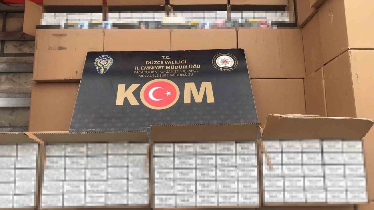Düzce’de 1 milyon 288 bin 920 adet makaron ele geçirildi