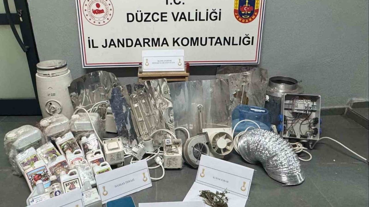 Düzce'de jandarma operasyonları: Çatıda kenevir bahçesi de dahil çok sayıda uyuşturucu ve suç aleti ele geçirildi