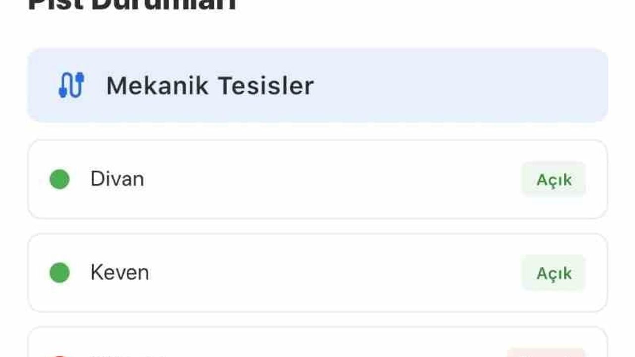 Erciyes Kayak Merkezi bilgileri 'Akıllı Şehir Kayseri' mobil uygulamasında