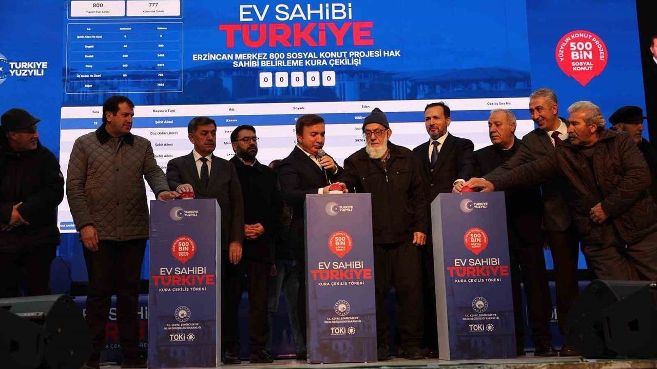 Erzincan'da 1.760 Sosyal Konutun Hak Sahipleri Kura ile Belirlendi