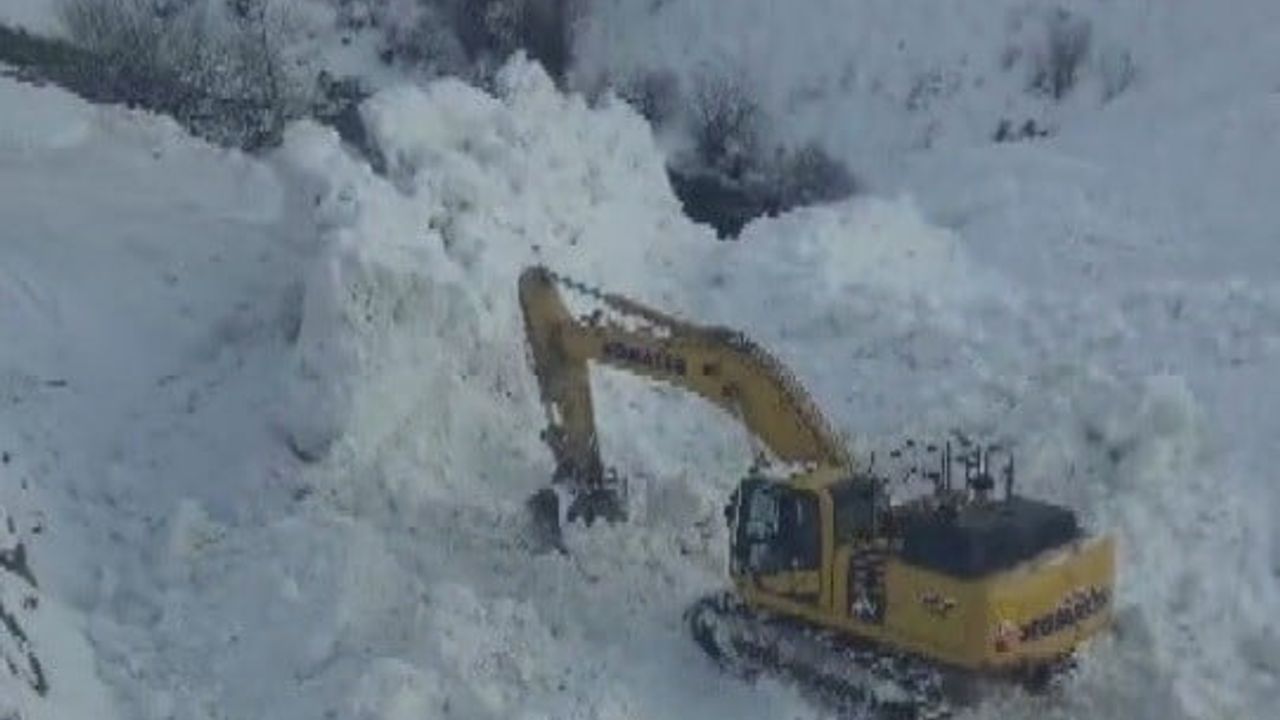 Erzincan Kemaliye’de Başbağlar-Başpınar yolunda çığ; yol kısa sürede ulaşıma açıldı