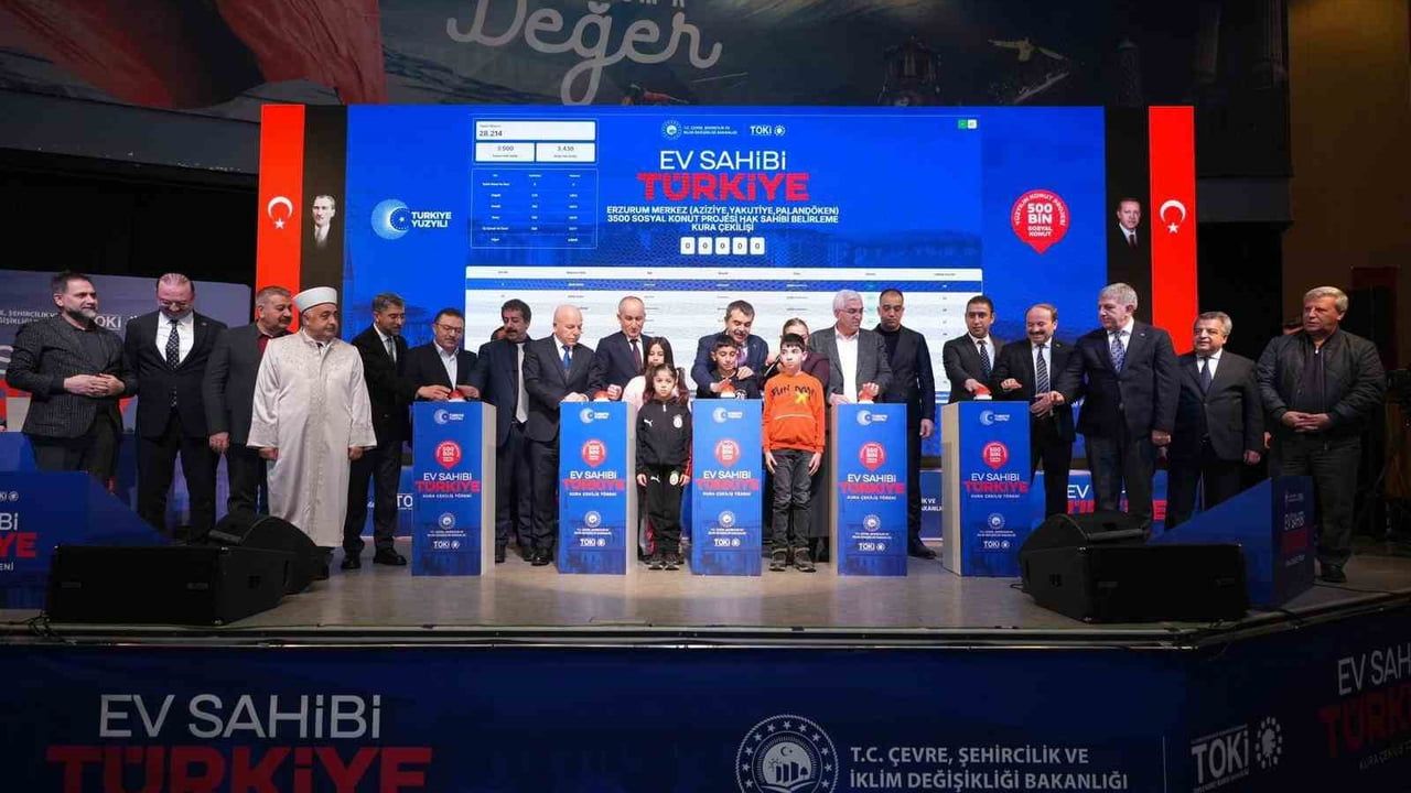 Erzurum'da 500 Bin Sosyal Konut Projesi Kuraları: 4.905 Konutun Hak Sahipleri Belirlendi