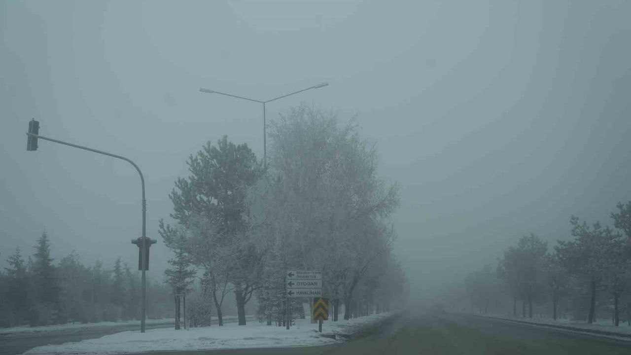 Erzurum'da sis ve pus ulaşımı aksattı, Meteoroloji uyardı
