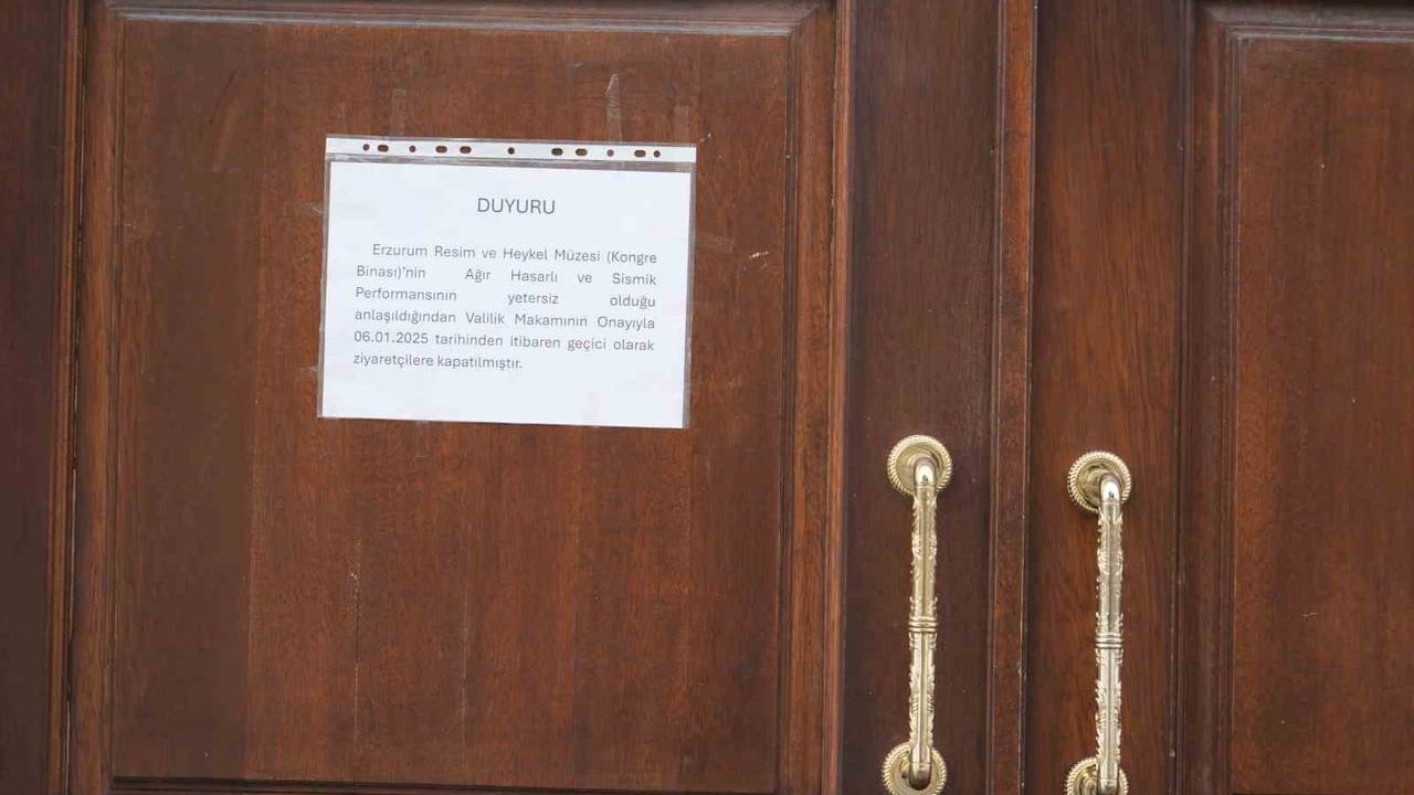 Erzurum Kongre Binası'nın deprem performansı yetersiz bulundu; ziyarete kapatıldı, yıkım veya güçlendirme kararı bekleniyor