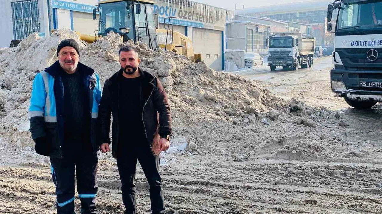 Erzurum sanayisinde kar temizliği: Emre Akdoğan'ın girişimiyle erişim ve güvenlik sağlandı