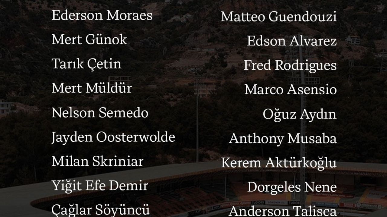 Fenerbahçe'nin Alanyaspor maçı kamp kadrosu açıklandı