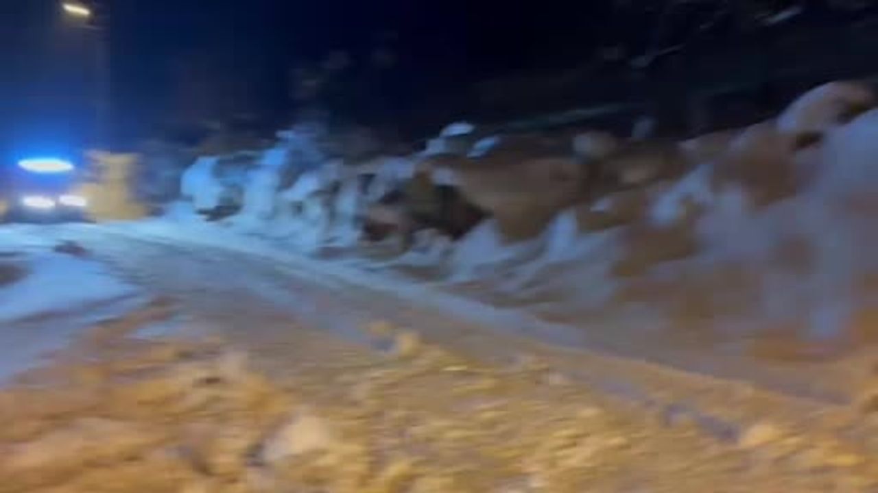 Gaziantep'te 51 yaşındaki kadın paletli kar aracıyla hastaneye ulaştırıldı