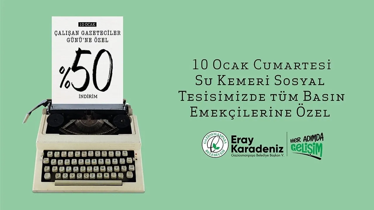 Gaziosmanpaşa Belediyesi, 10 Ocak’ta Su Kemeri Sosyal Tesisi’ni Gazetecilere Yüzde 50 İndirimle Açıyor