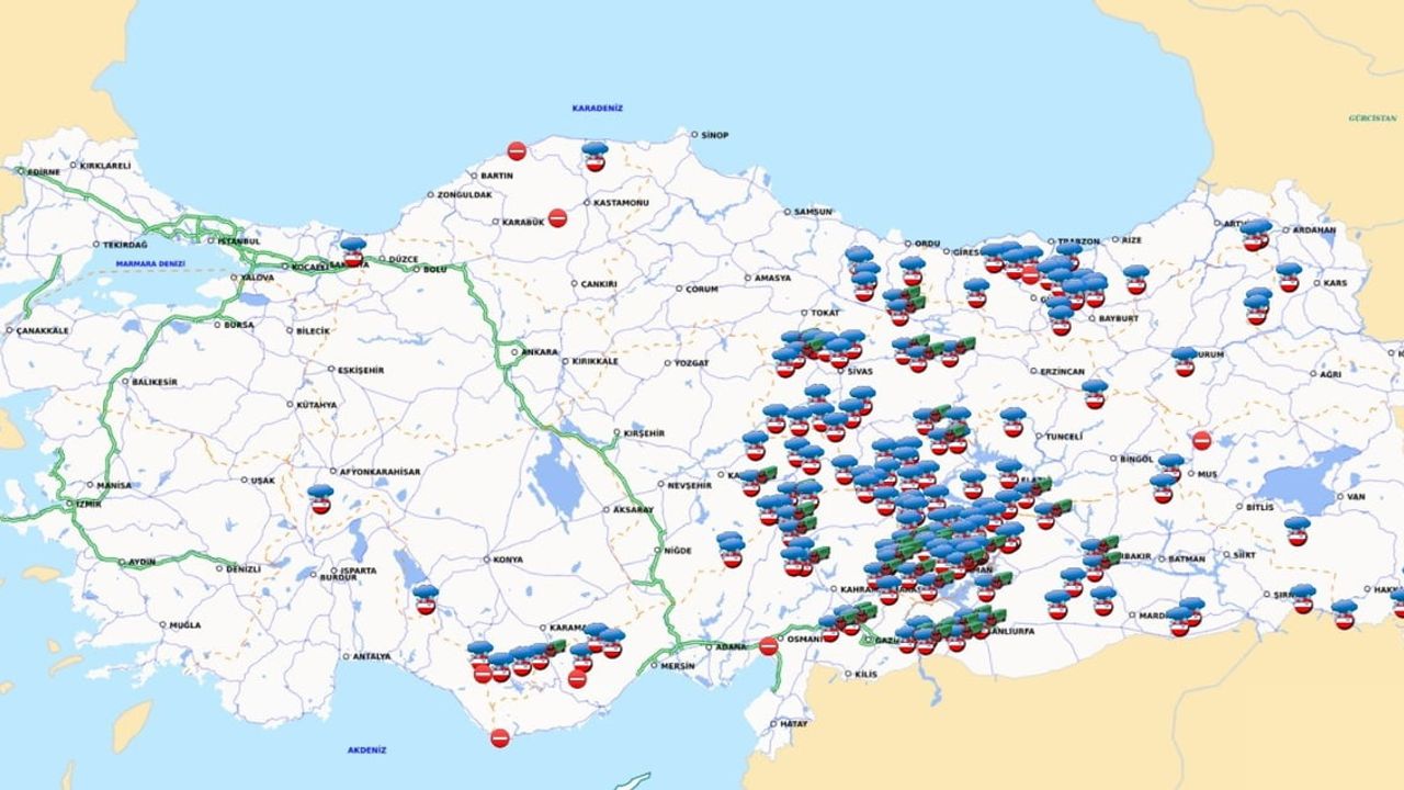 Güneydoğu, Doğu Akdeniz ve İç Anadolu'da Kuvvetli Kar Ulaşımı Aksattı