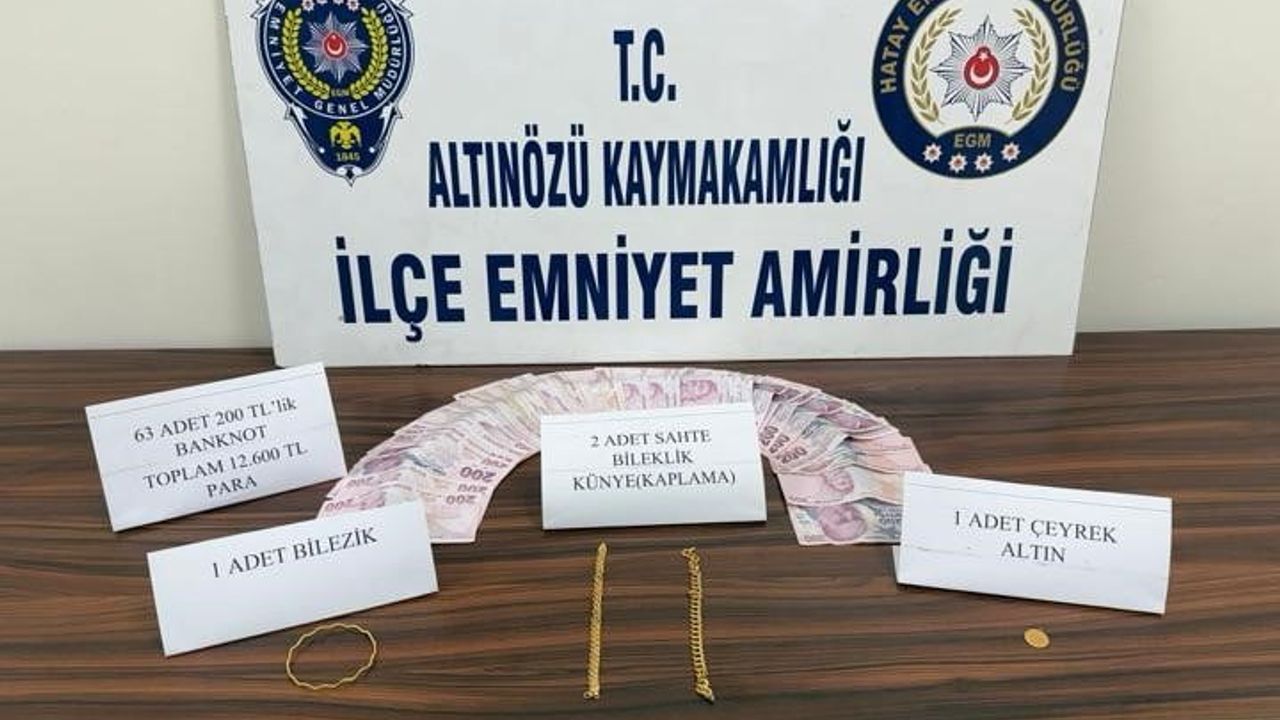 Hatay'ın Altınözü ilçesinde sahte altınla dolandırıcılık: 3 şüpheli yakalandı