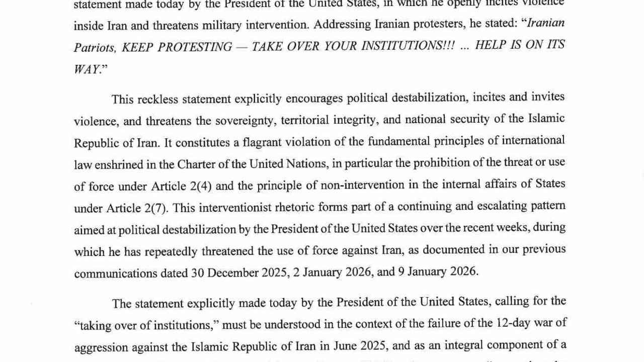 İran, BM’ye Mektupta Protestolardaki Ölümlerden ABD ve İsrail’i Sorumlu Tuttu