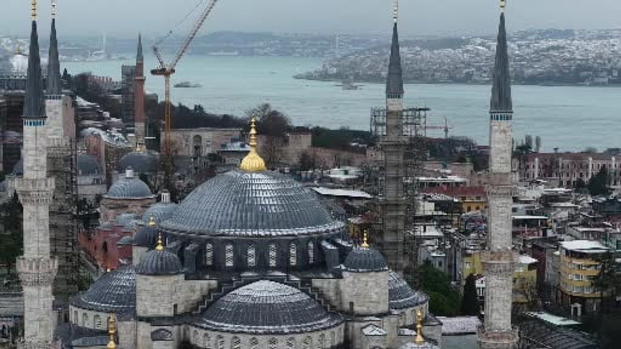 İstanbul'da Kar Sonrası Tarihi Yarımada Havadan Görüntülendi