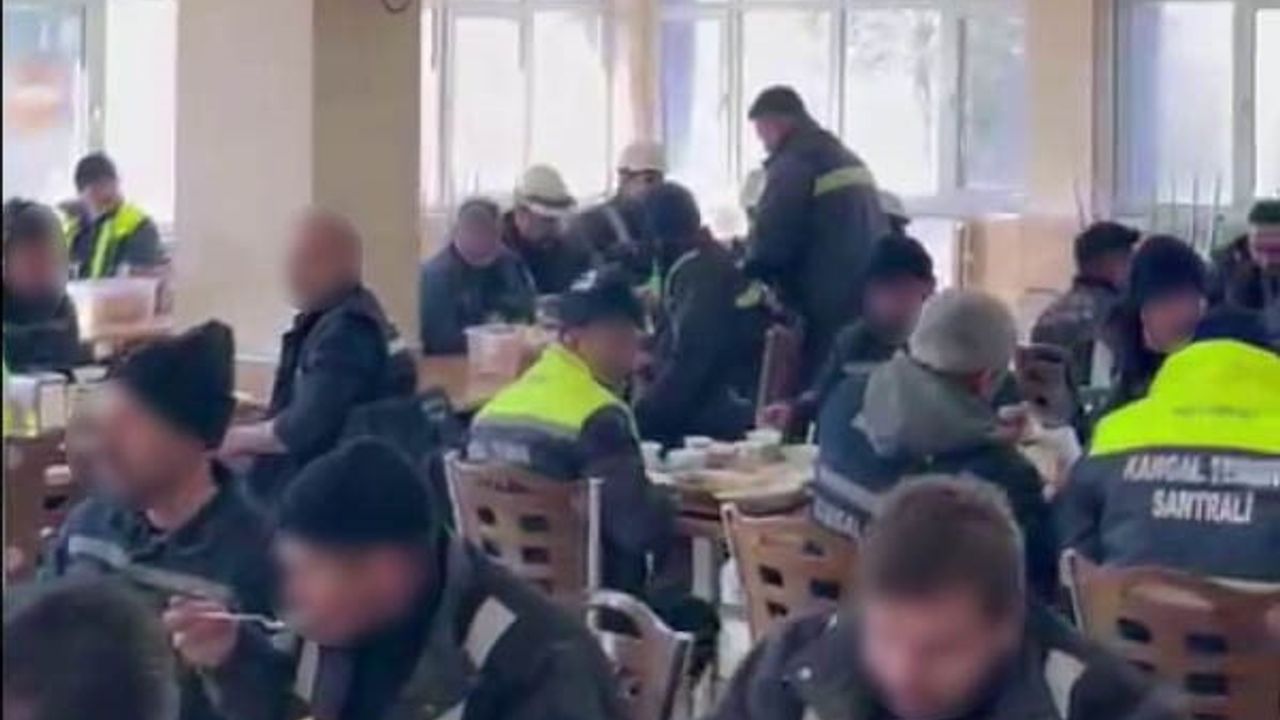 Kangal Termik Santrali'nde işçiler kaşıklı eylem yaptı — TİS farkları ödenmedi